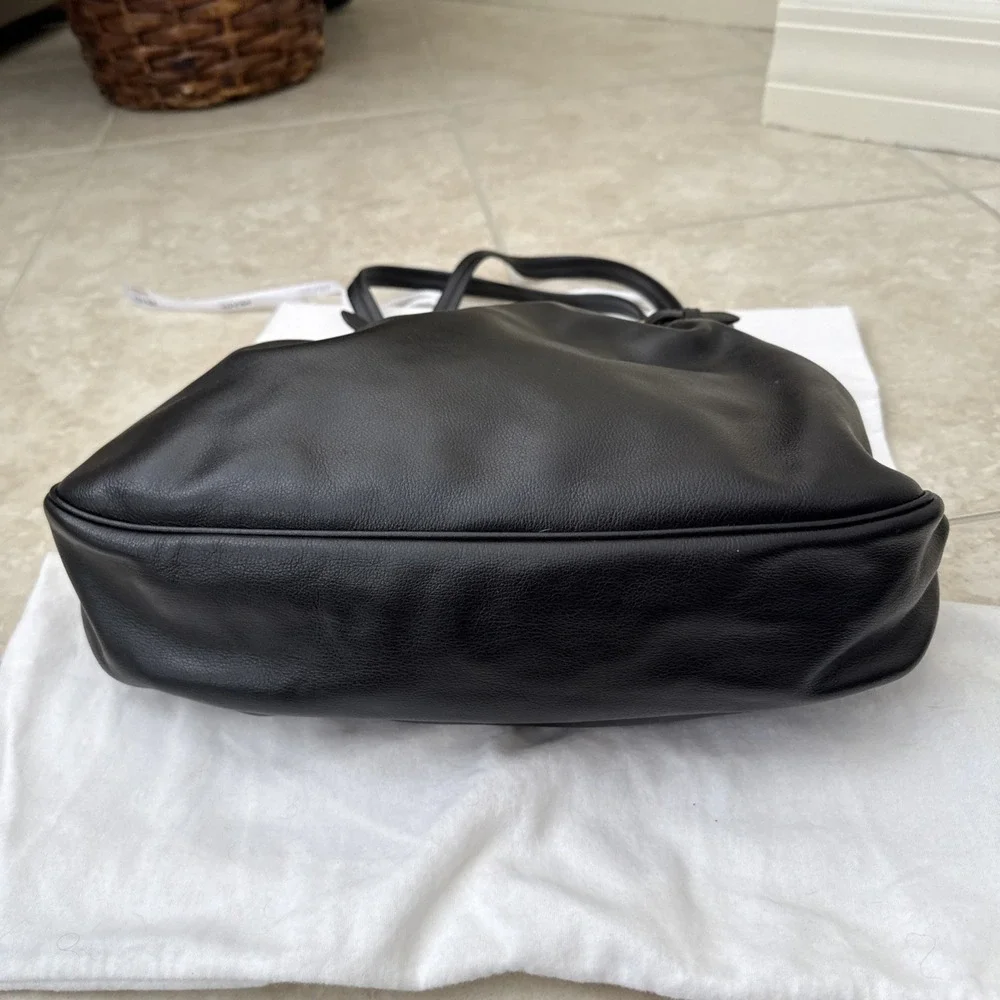 NWT PRADA Black Glace Calf Leather Shopping Tote Bag Purse ALL INCLUSIVE COA BAG - Picture 7 of 16